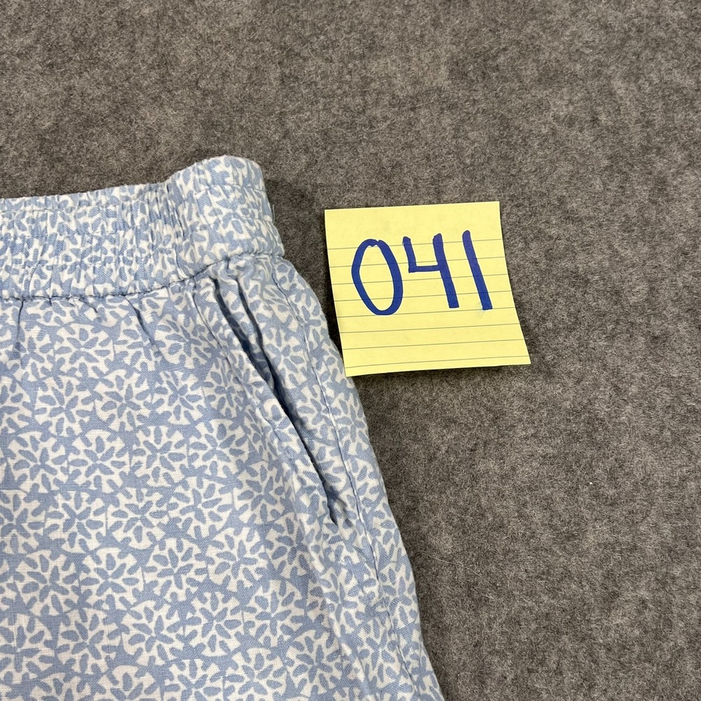 Sigrid Olsen Blue White Floral Print Linen Ruffled Mini Skirt Women's Size Small - Picture 5 of 5